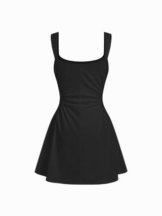 Scoop Neck Ruched A-line Tank Mini Dress
