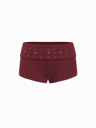 Cotton-blend Low Rise Metal Detail Micro Shorts