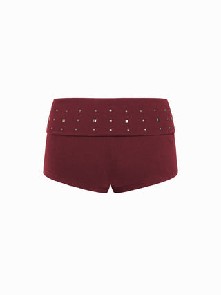 Cotton-blend Low Rise Metal Detail Micro Shorts