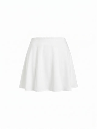 Low Rise Lace Trim Flared Mini Skort