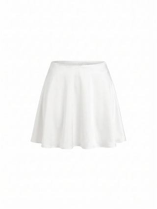 Low Rise Lace Trim Flared Mini Skort