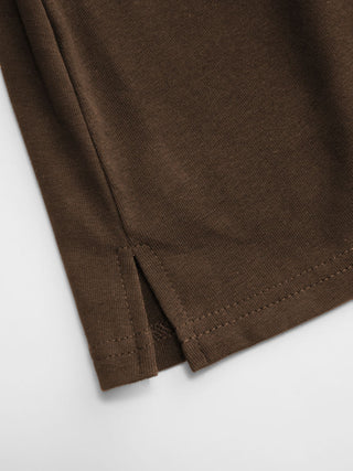 Cotton-blend Low Rise Slit Mini Skirt