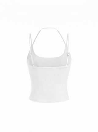 Cotton-blend Halter Neck Double Strap Cami Top