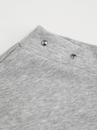 Cotton-blend Asymmetrical Neck Metal Detail Super Oversized Sweatshirt