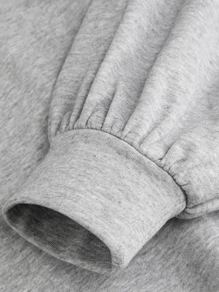 Cotton-blend Asymmetrical Neck Metal Detail Super Oversized Sweatshirt