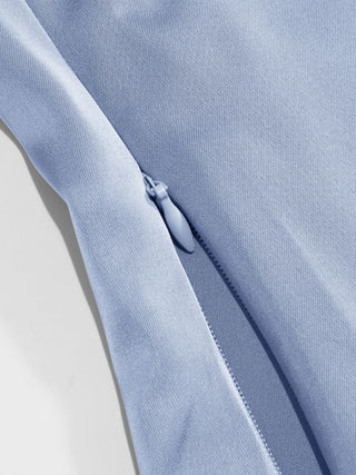 Satin V-Neck Ruched Bowknot Tank Blouse