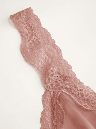 Satin V-neck Lace Trim Tank Blouse
