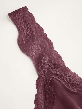 Satin V-neck Lace Trim Tank Blouse