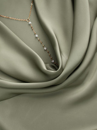 Satin Cowl Neck Backless Metal Detail A-line Mini Dress