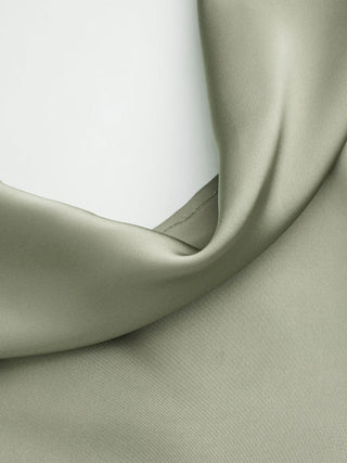Satin Cowl Neck Backless Metal Detail A-line Mini Dress