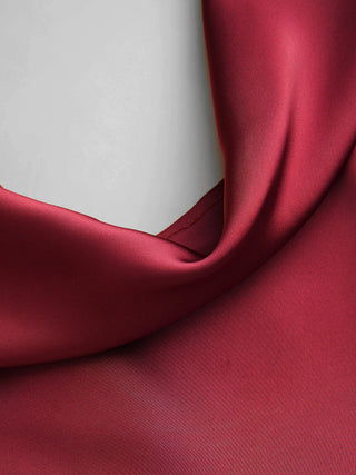 Satin Cowl Neck Backless Metal Detail A-line Mini Dress