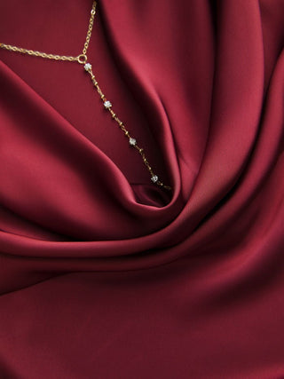 Satin Cowl Neck Backless Metal Detail A-line Mini Dress