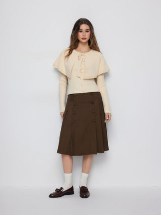 Knit Bowknot Cape Cardigan