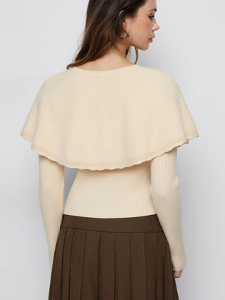 Knit Bowknot Cape Cardigan