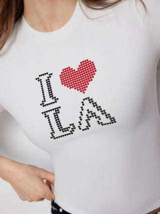 Cotton-blend I Heart LA Graphic Short Sleeve Tee