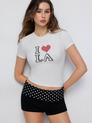 Cotton-blend I Heart LA Graphic Short Sleeve Tee