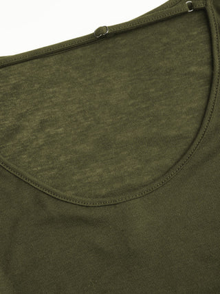 Wool-blend Boat Neck Ruched Backless Tee