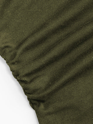 Wool-blend Boat Neck Ruched Backless Tee