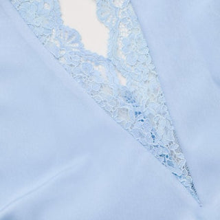 Satin Halter Neckline Lace Panel Backless Mermaid Maxi Dress