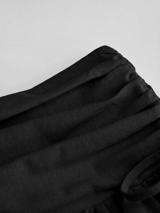 Linen-blend Mid Rise Drawstring A-line Midi Skirt