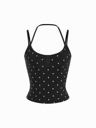 Jacquard Striped Scoop Neck Cami Top