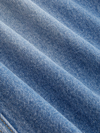 Denim Washed Low Rise Ruched Metal Detail Barrel-leg Cropped Overalls