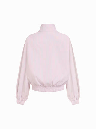 Cotton-blend Turtleneck Lantern Sleeve Bowknot Two Way Oversized Jacket