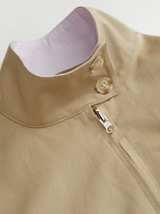 Cotton-blend Turtleneck Lantern Sleeve Bowknot Two Way Oversized Jacket