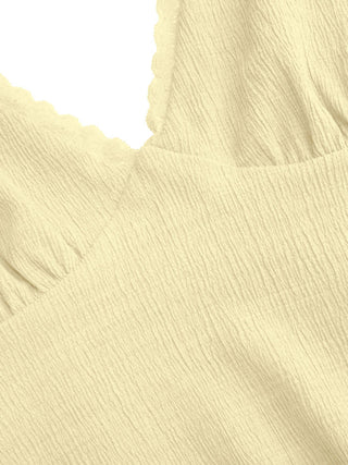 Textured Halter Neck Lace Trim A-line Mini Dress