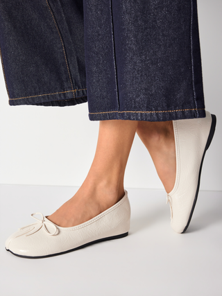 BOWKNOT DECOR SPLIT TOE MARY JANE FLATS For Daily Casual Date Picnic