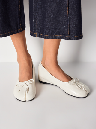 BOWKNOT DECOR SPLIT TOE MARY JANE FLATS For Daily Casual Date Picnic