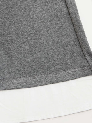Cotton-blend Color-block Peter Pan Collar Top & Low Rise Capri Pants Set