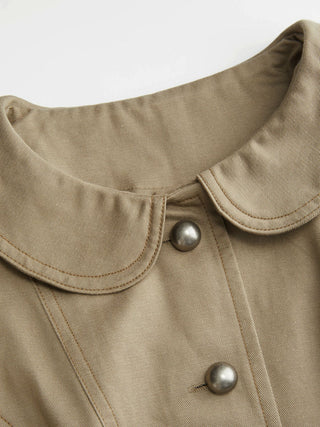 Cotton-blend Peter Pan Collar Puff Sleeve Blouse