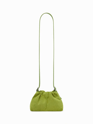 RUCHED RUFFLE TRIM CROSSBODY BAG