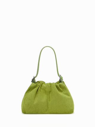 RUCHED RUFFLE TRIM CROSSBODY BAG