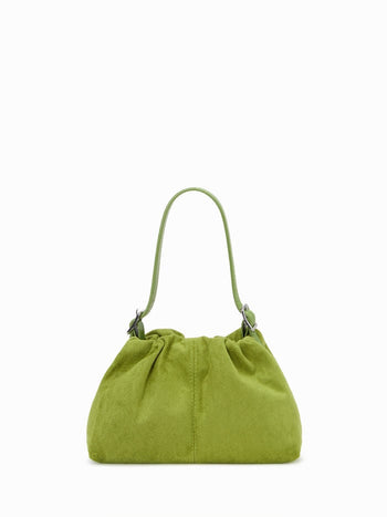 RUCHED RUFFLE TRIM CROSSBODY BAG