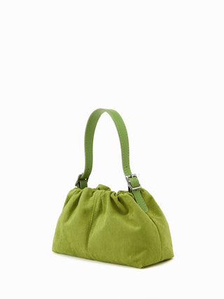 RUCHED RUFFLE TRIM CROSSBODY BAG