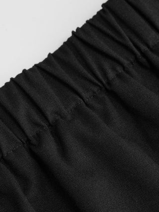 Linen-blend Mid Rise Lace Trim Shorts