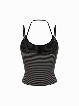 Jacquard Striped Scoop Neck Cami Top