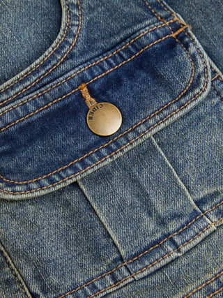 Stretch Cider Denim Low Rise Pocket Micro Shorts