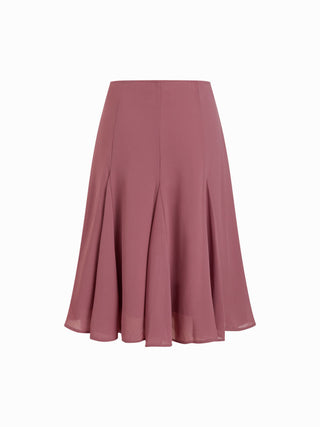 Mid Rise Flared Midi Skirt