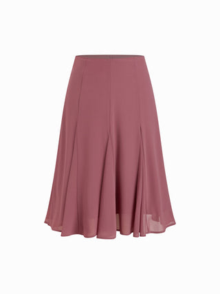 Mid Rise Flared Midi Skirt