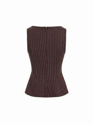 Stripe Boat Neck Tank Top