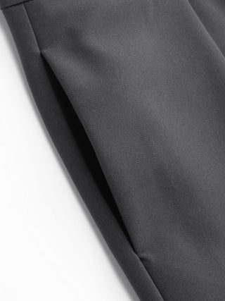 High Rise Pleated Pocket Barrel-leg Long Trousers