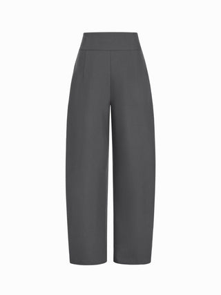 High Rise Pleated Pocket Barrel-leg Long Trousers