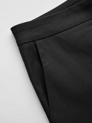 Mid Rise Split Hem Flared Capri Trousers