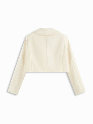 Peter Pan Collar Double Breasted Long Sleeve Blazer