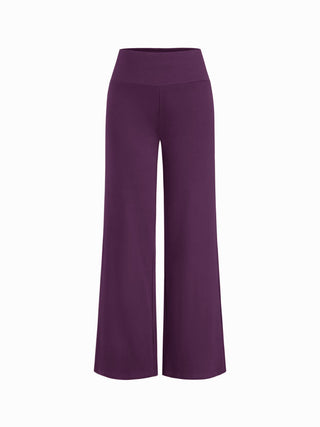 Built-in Bra Square Neck Lace Trim Cami Top & Mid Rise Straight Leg Trousers Loungewear Set