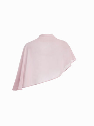 Stand Collar Asymmetrical Cloak Sleeve Mid Rise Wide Leg Jumpsuit