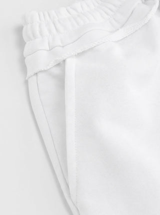 Terry Mid Rise Lettuce Trim Wide Leg Capri Sweatpants